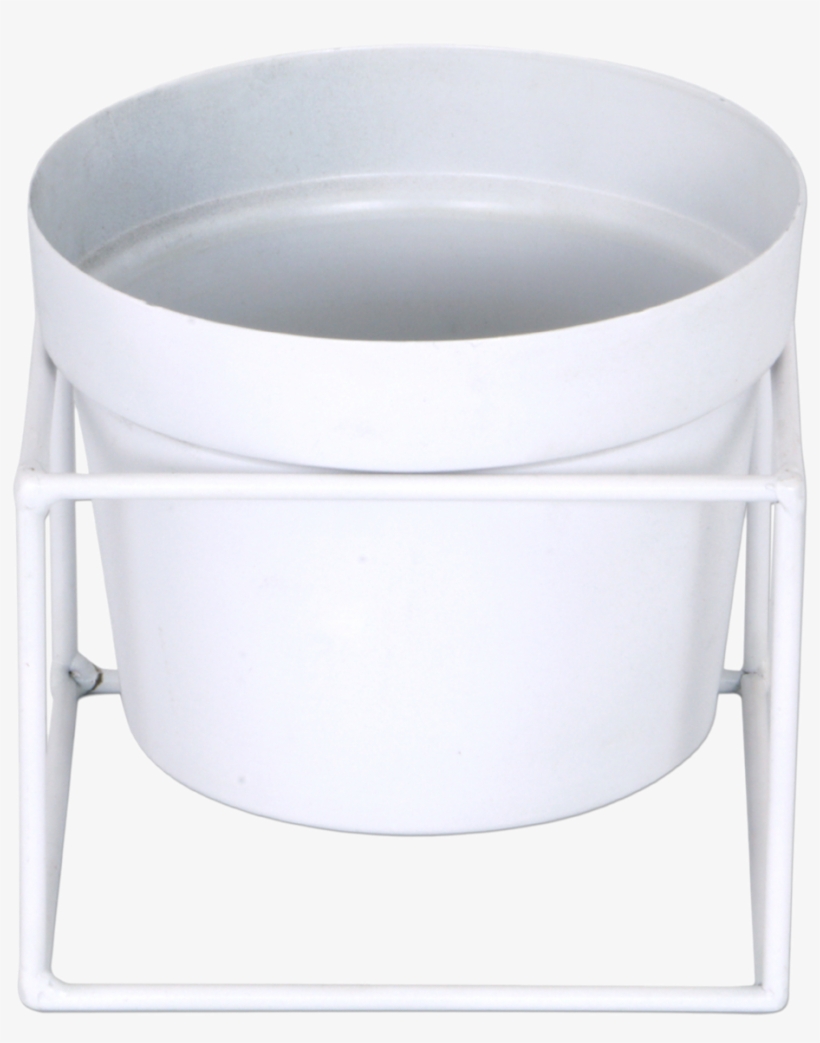 White Iron Planter With Square Metal Stand - Coffee Table, transparent png #881428