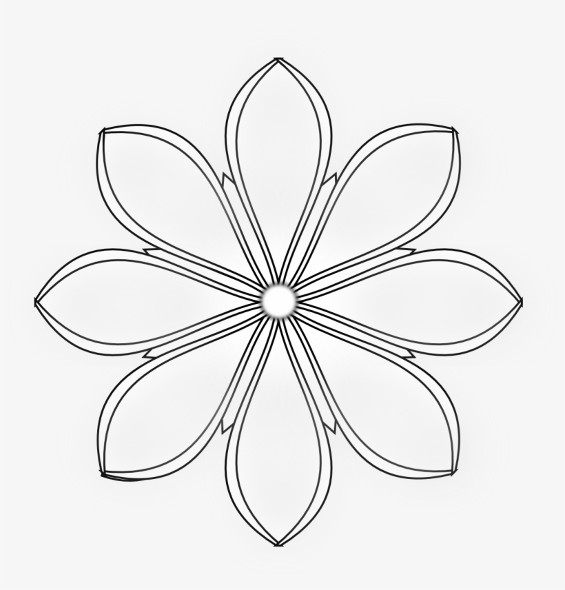 Black Flower Png - 8 Petals Flower Template, transparent png #881834