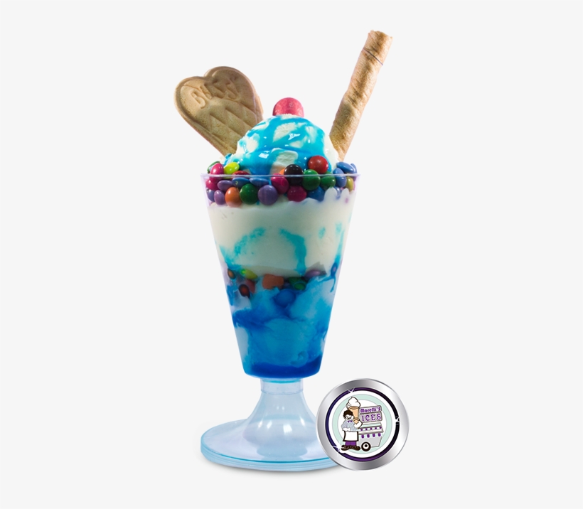 Blue Bubblegum - Blue Ice Cream Sundae, transparent png #882162