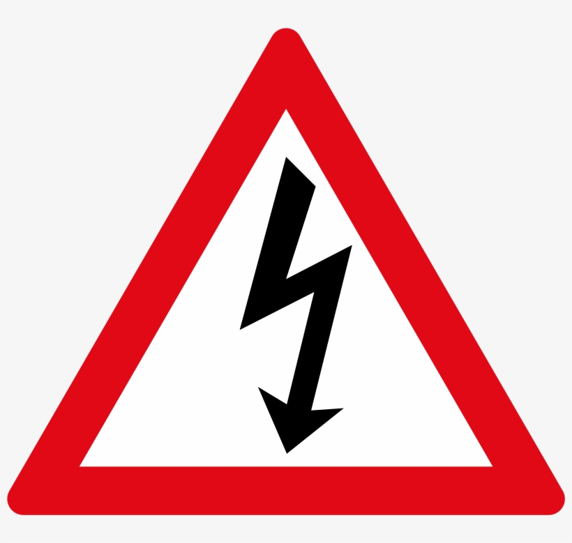Electrical Shock Sign - Verkeersbord File, transparent png #883283