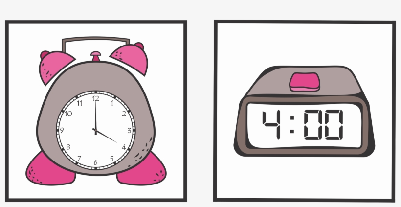 Match The Analog Clock Cards And The Corresponding - Digital Clock Cartoon Png, transparent png #884051