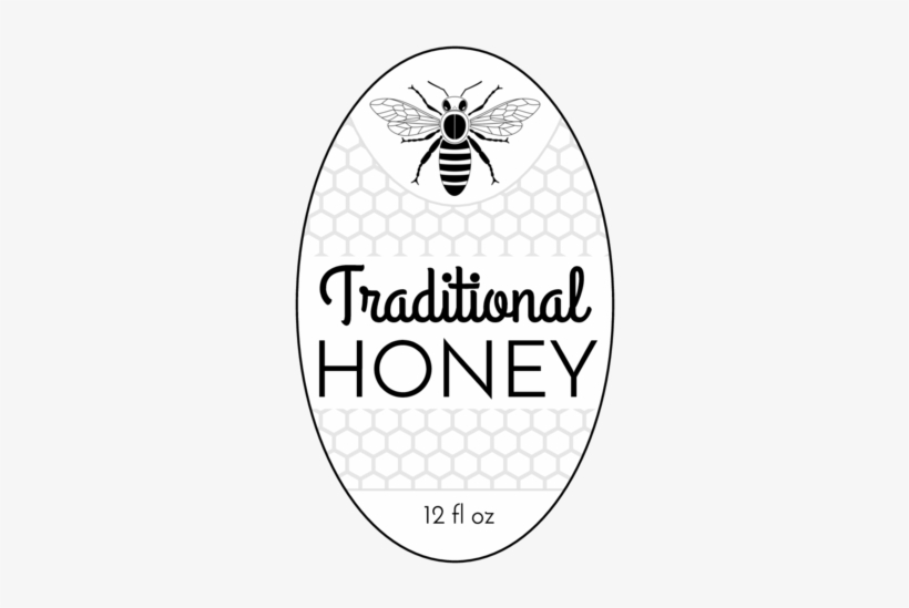 Oval Honey Bottle Label Pre-designed Label Template - Black And White Honey Labels, transparent png #885175