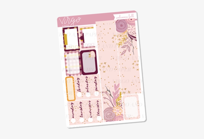 Welcome Fall Washi Date Covers Sticker Sheet - Paper, transparent png #885900