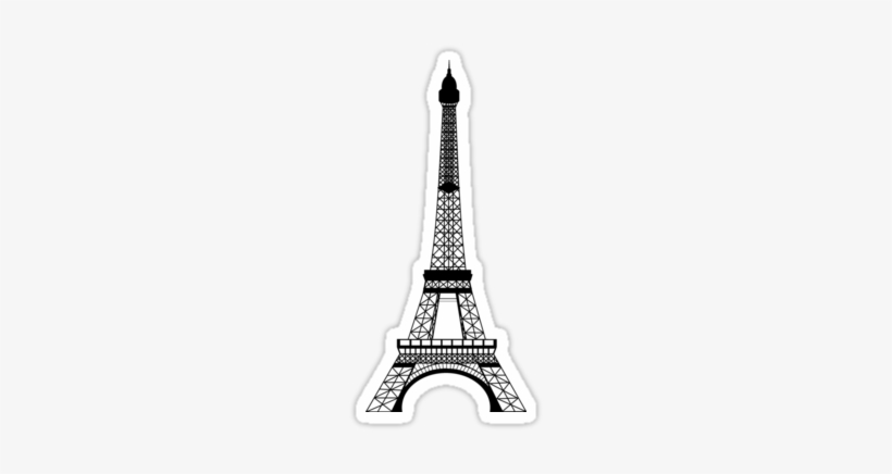 "black Eiffel Tower" Stickers By Beachbumfamily - Eiffel Tower Bonjour, transparent png #886052