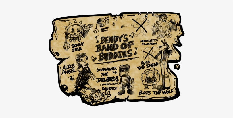 Band Of Buddies/ Enemies - Bendy And The Ink Machine Enemies, transparent png #886734