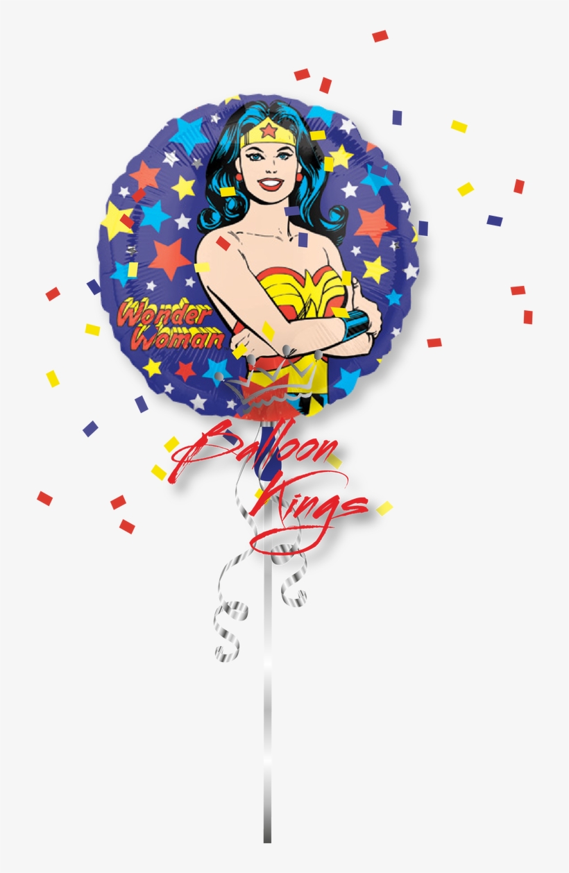 Wonder Woman - Wonder Woman Super Heroes Party Mylar Foil Balloon, transparent png #886973