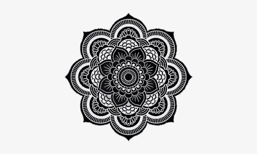 Mandala Png Tumblr - Mandala White On Black, transparent png #887007