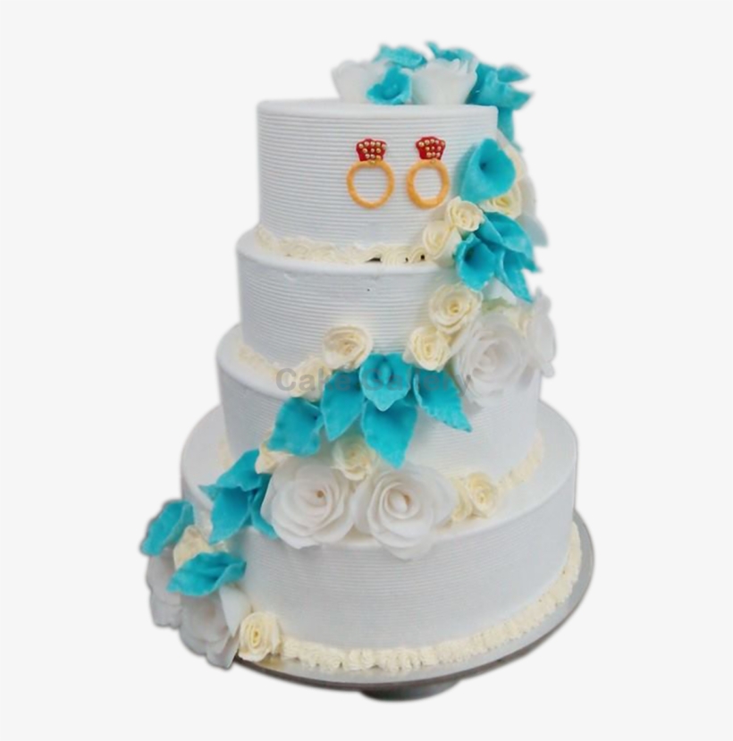 Blue Rose Wedding Cake - Wedding Cake Blue Png, transparent png #887272