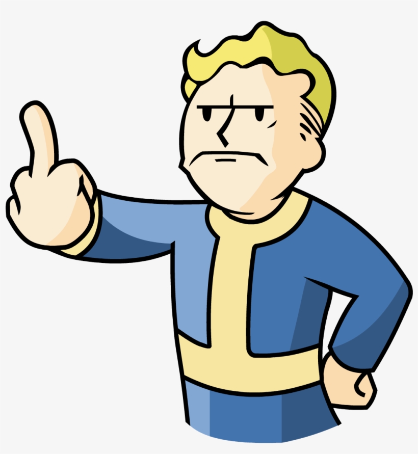 New Vegas Fallout 3 Fallout 4 Fallout Shelter The Elder - Vault Boy Middle Finger, transparent png #887337