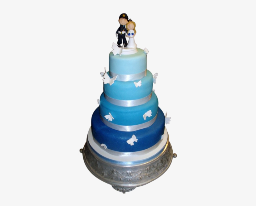 Blue Wedding Cake - Wedding Cake Png Transparent, transparent png #887579