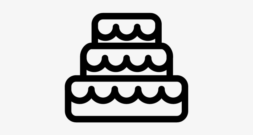 Three Story Wedding Cake Vector - Cake Vector Black And White Png, transparent png #888193