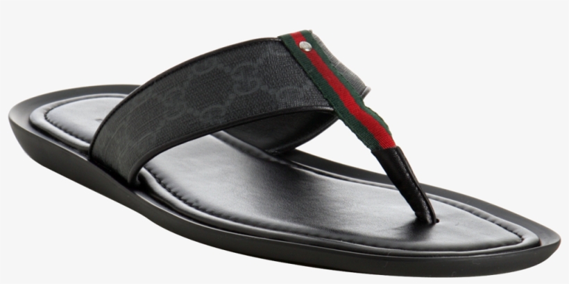 Gucci Flip Flop Png Vector Black And White - Flip-flops, transparent png #888567