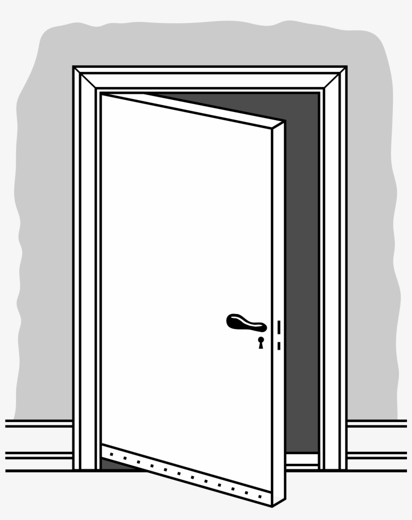 Open - Door Png Black And White, transparent png #888835