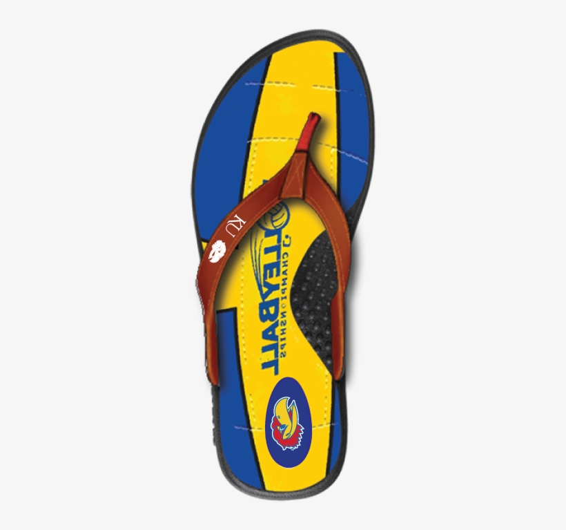 Kansas Jayhawks Volleyball Flip Flops - Volleyball, transparent png #889020