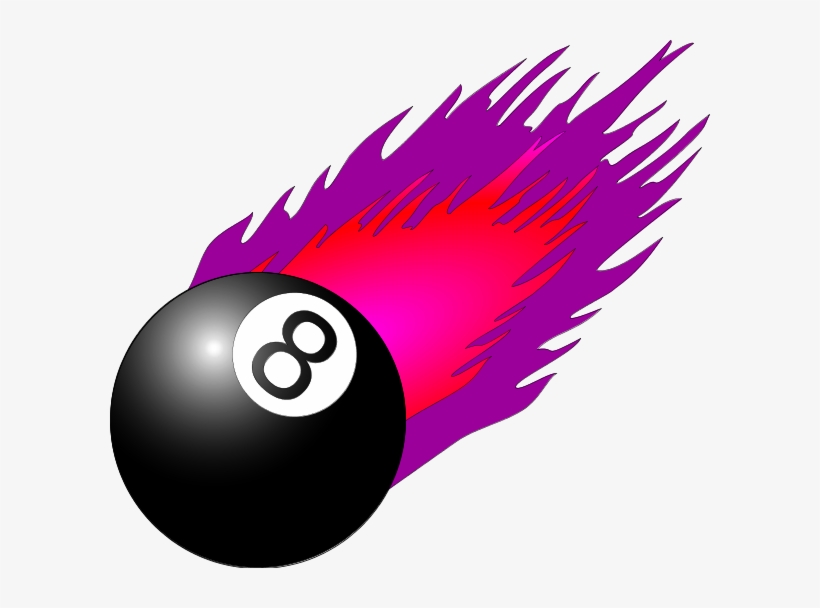 Pool 8 Eight Ball Flame Flaming Fire V3 Clipart - Pink 8 Ball Pool, transparent png #889382