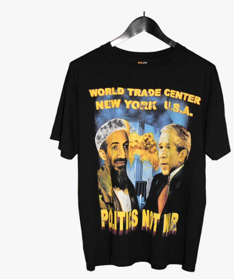 Osama Bin Laden & George Bush Politics Not War T-shirt, transparent png #8800396