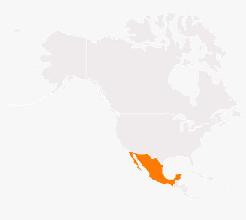 Mexico Mexico - Large Blank Map Of North America, transparent png #8800476