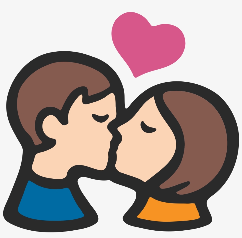 Couple Emoji Transparent - Emojis Kissing Each Other, transparent png #8801190