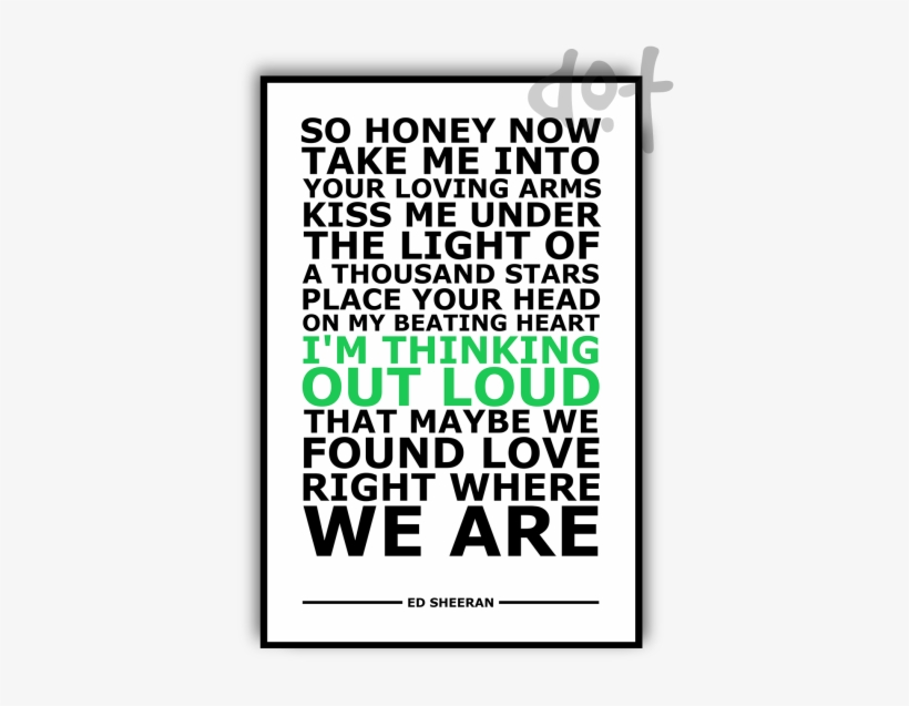 Thinking Out Loud Ed Sheeran - Poster, transparent png #8802301