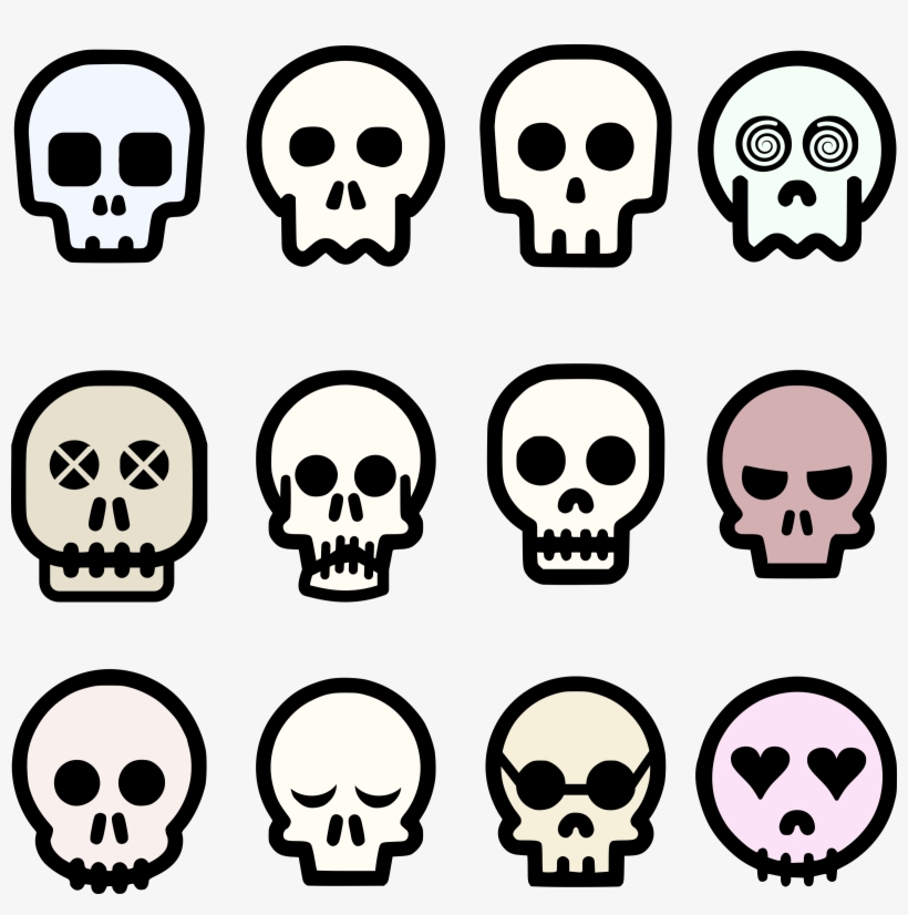 Skull Emoji Vector Clipart Image - Free Skull Cartoon Vector, transparent png #8802755