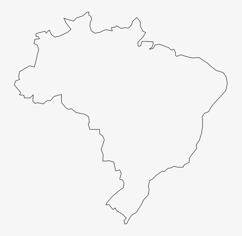 Brazil Map Png - Brazil Country Outline, transparent png #8804831