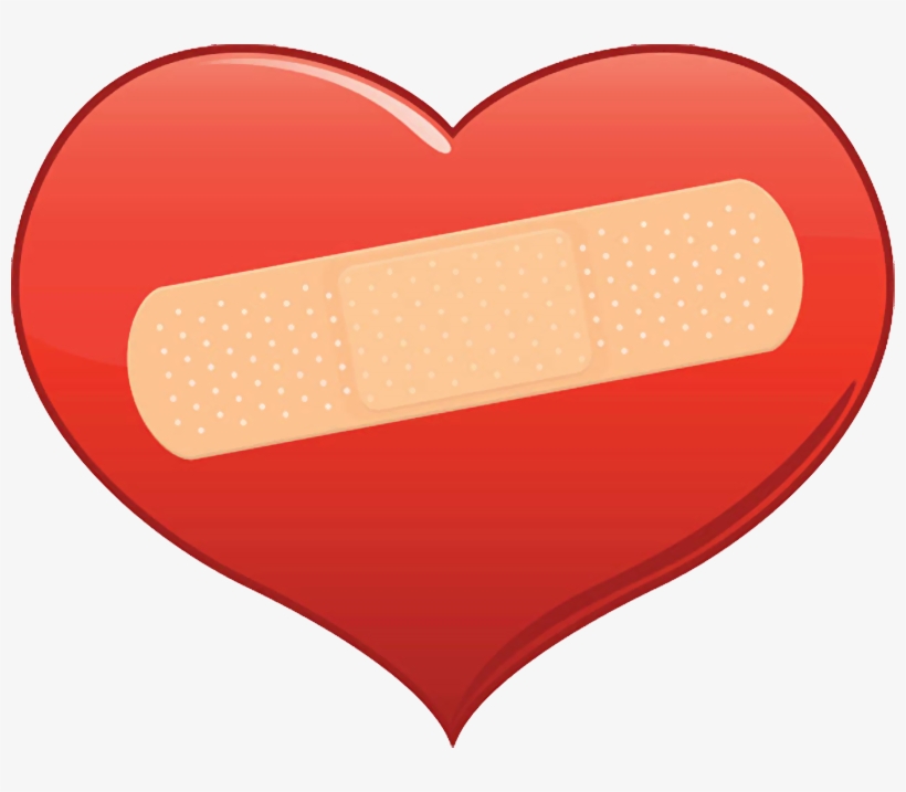 卡通手绘ok绷创口贴红色爱心伤口png - Heart, transparent png #8805059