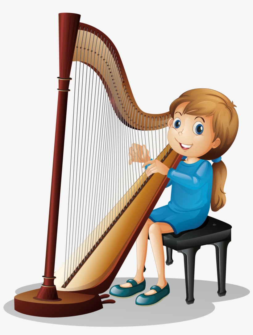 Musical Clipart Harp - String Harp Musical Instruments, transparent png #8805211