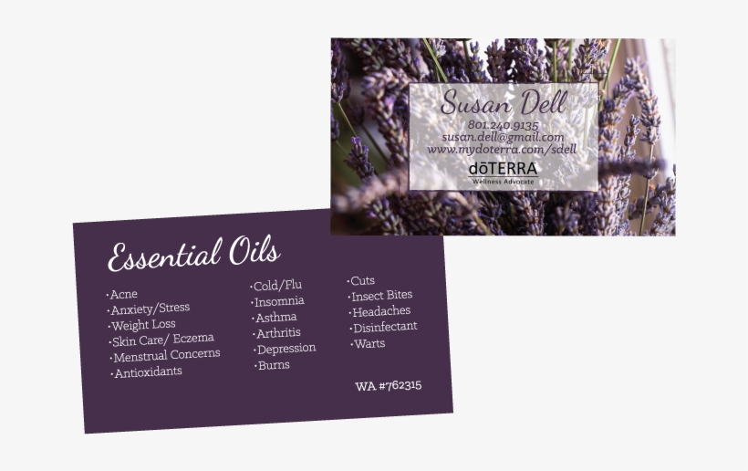Lavender Theme Doterra Business Card For Wellness Advocates - Doterra Wellness Advocate Business Cards, transparent png #8805658
