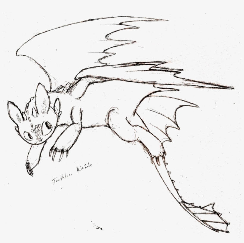 Toothless By Blue Saphi Dragon - Sketch, transparent png #8806548