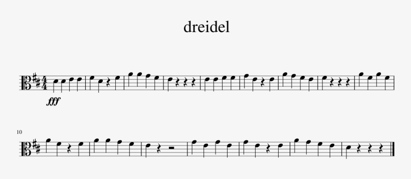 Dreidel Sheet Music 1 Of 1 Pages - Peter And The Wolf Peter's Theme Sheet Music, transparent png #8807301