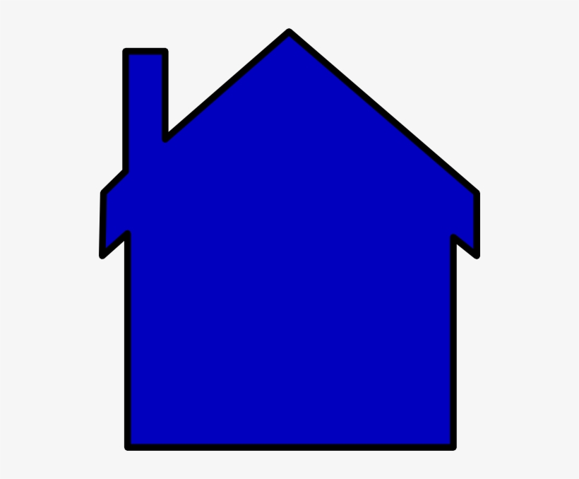 Cool Idea House Outline Roof Clip Art - Blue House Clip Art, transparent png #8807407