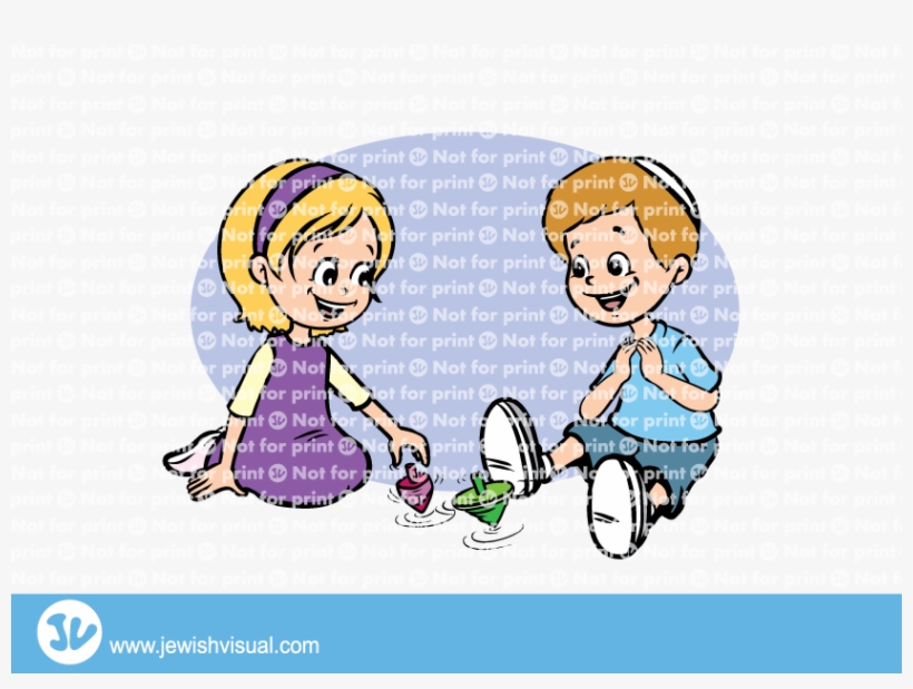 Playing With Dreidel - ילדים משחקים בסביבונים, transparent png #8807472