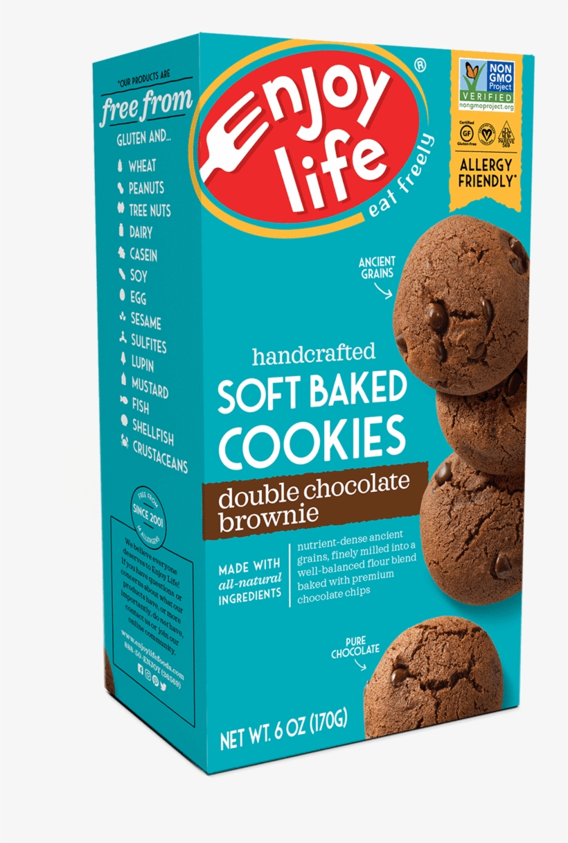 Enjoy Life Soft Baked Double Chocolate Brownie Cookies - Enjoy Life Cookies, transparent png #8807507