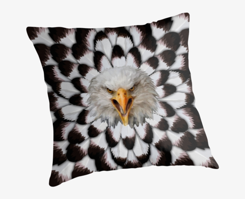 Eagle And Feather Pattern Throw Pillows - Cushion, transparent png #8807616