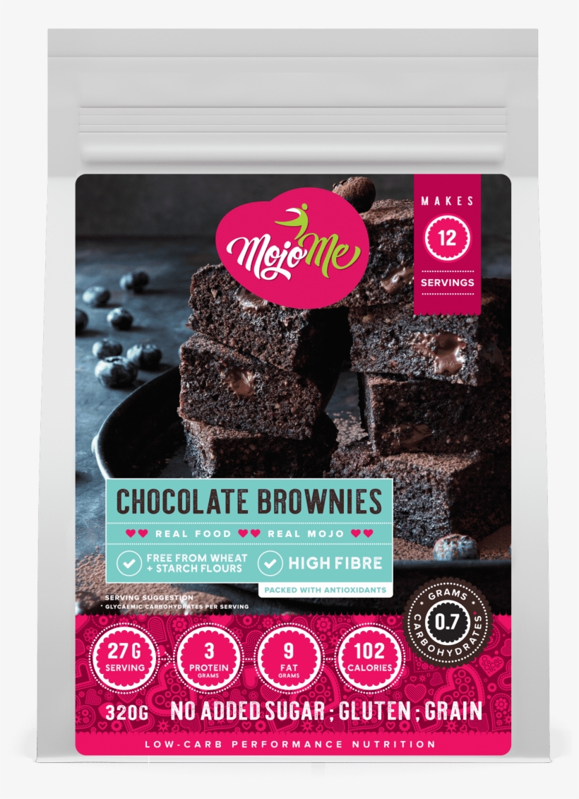 Mojome Low Carb Sugar Free Chocolate Brownies 320g - Low-carbohydrate Diet, transparent png #8807850