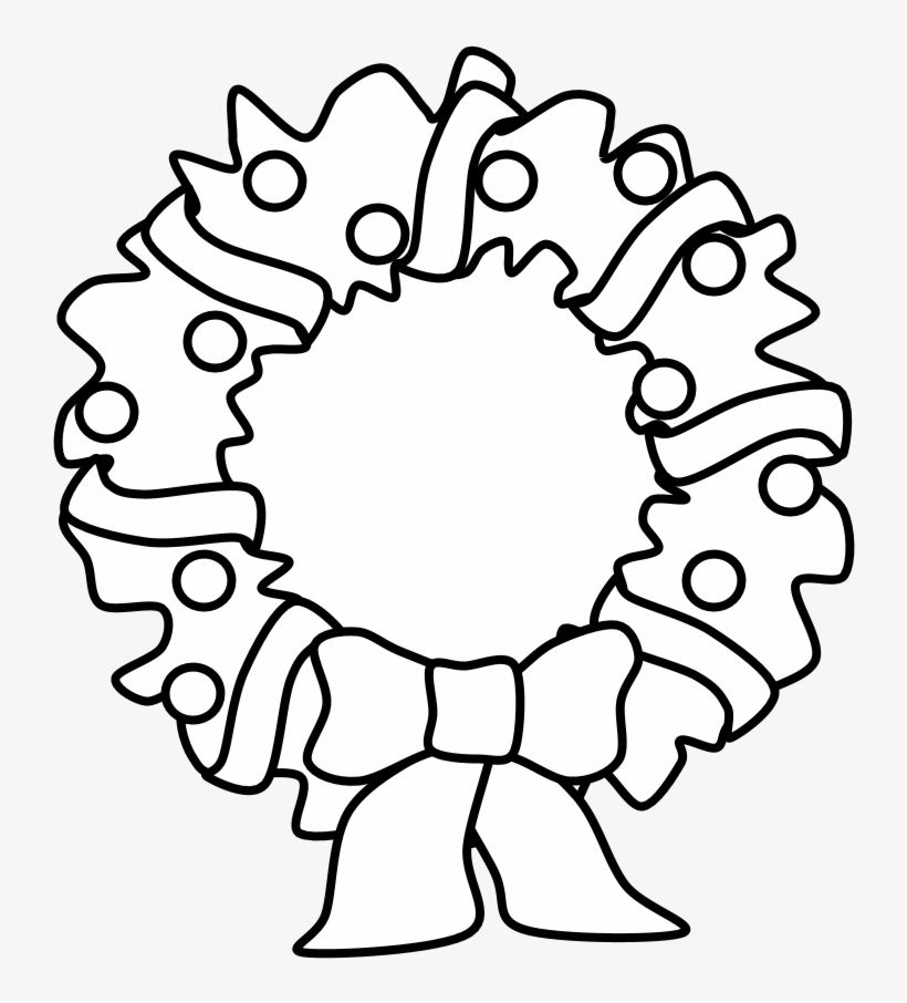 Wreath, Tinsel, Ornaments, Black And White, Png - Circle, transparent png #8808310