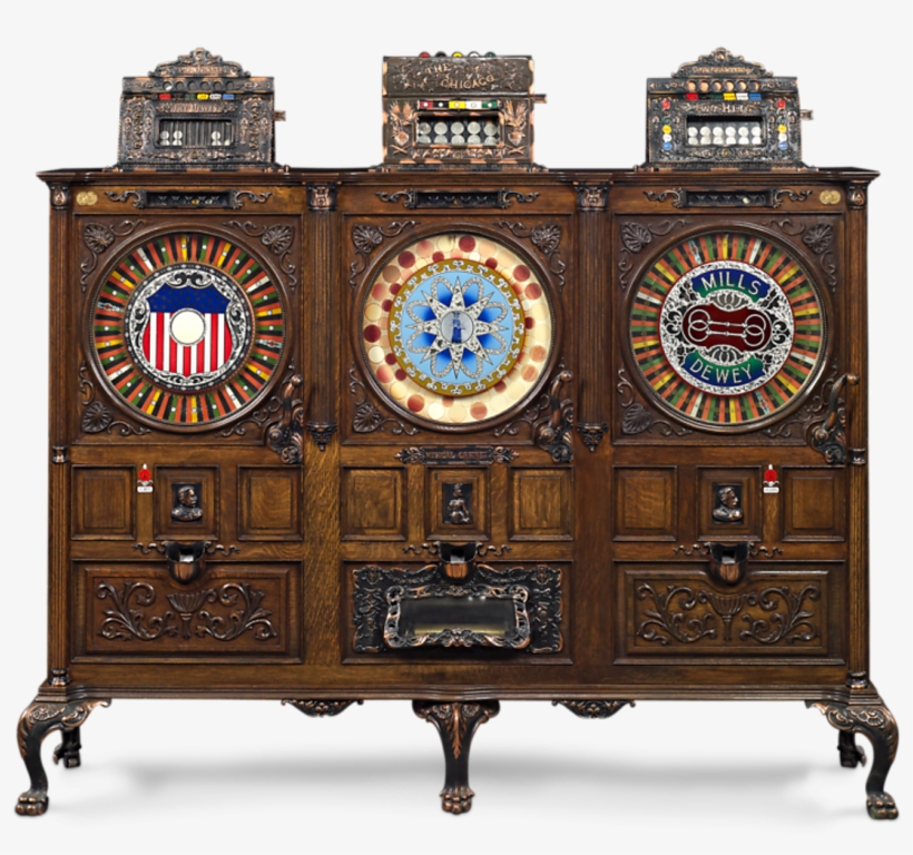 The Mills Dewey-chicago Triplet Slot Machine - China Cabinet, transparent png #8810023