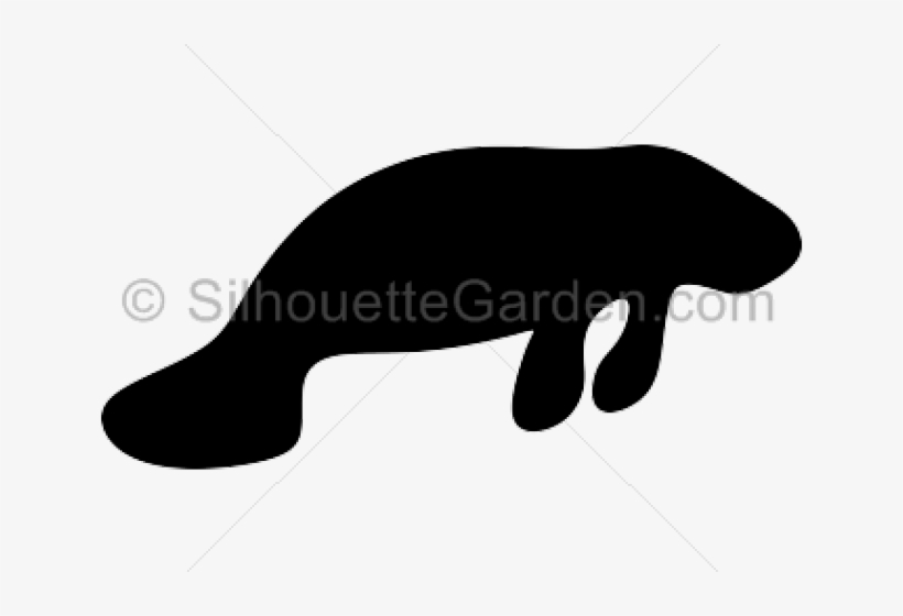 Manatee Clipart Svg - Silhouette Of A Manatee, transparent png #8810139