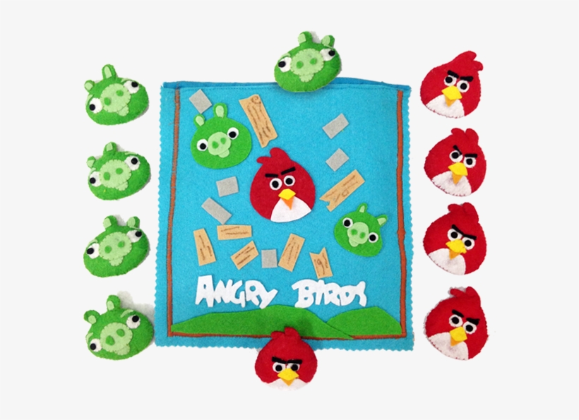 Felt Handmade Angry Bird Tic Tac Toe Game - Cartoon, transparent png #8811721