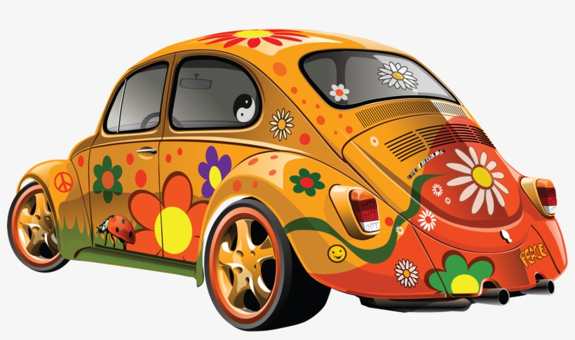 Carros Png - Hippie Beetle Car, transparent png #8812636