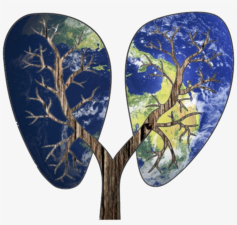 Clip Art Royalty Free Download Trees Are The Lungs - Planet Earth And Blue Human Eye With Violet Day Makeup., transparent png #8813305