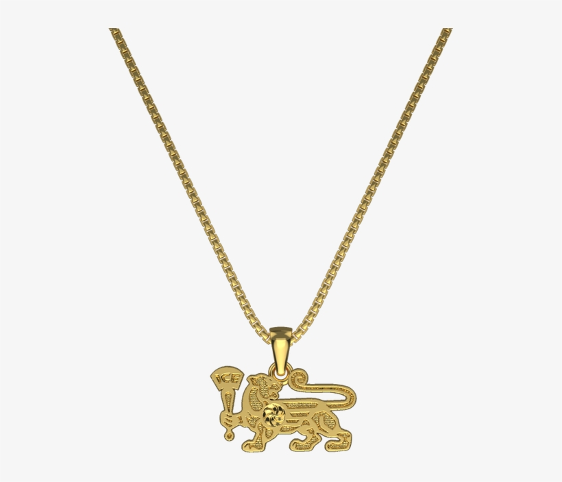 Small Gold Lioness Logo Necklace - Locket, transparent png #8814293
