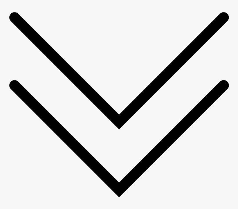 Arrow Double Down - Line Art, transparent png #8816245