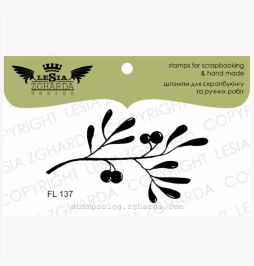 {fl137} Stamp "twig With Leaves And Berries" - Grow Where You Are Planted, transparent png #8816292