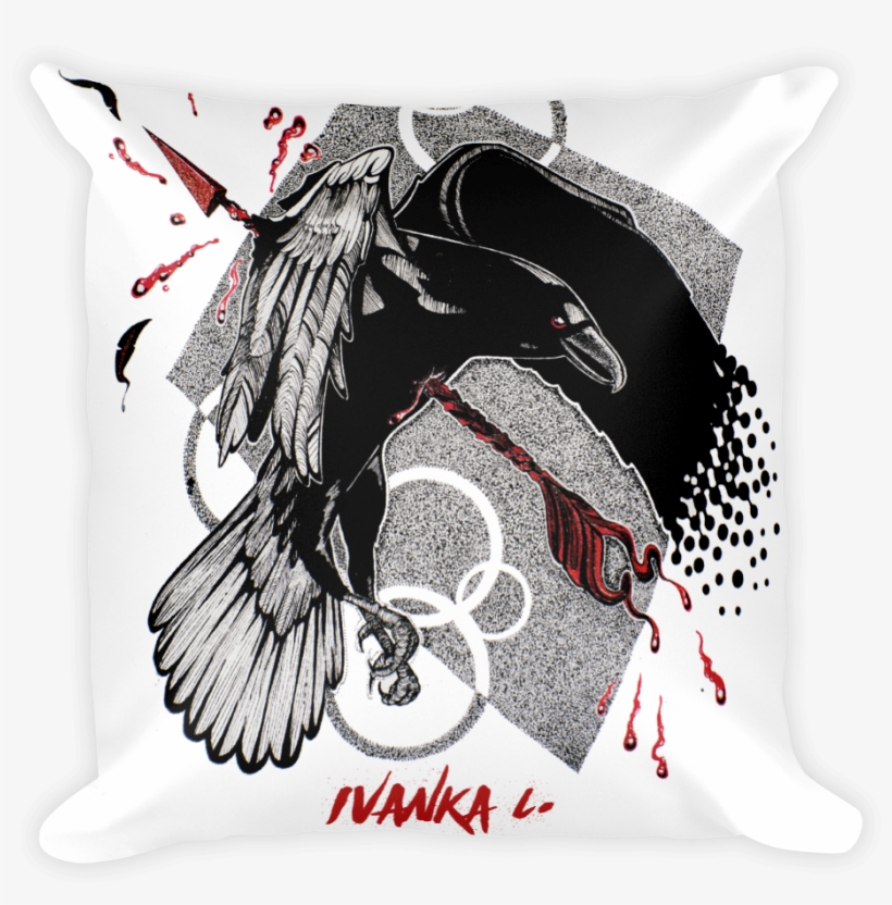 Crow Arrow Impact Square Print Pillow By Ivanka Collado - Duvet, transparent png #8816525