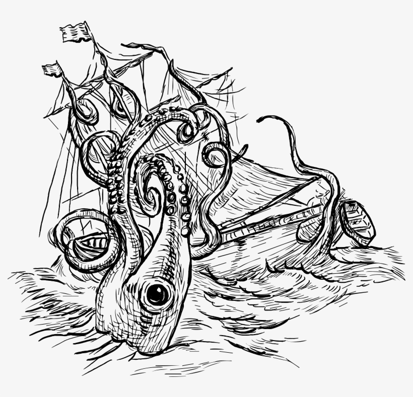 Kraken - Illustration, transparent png #8817035