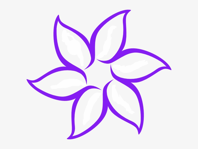 Purple Flower Outline Svg Clip Arts 600 X 536 Px, transparent png #8817227