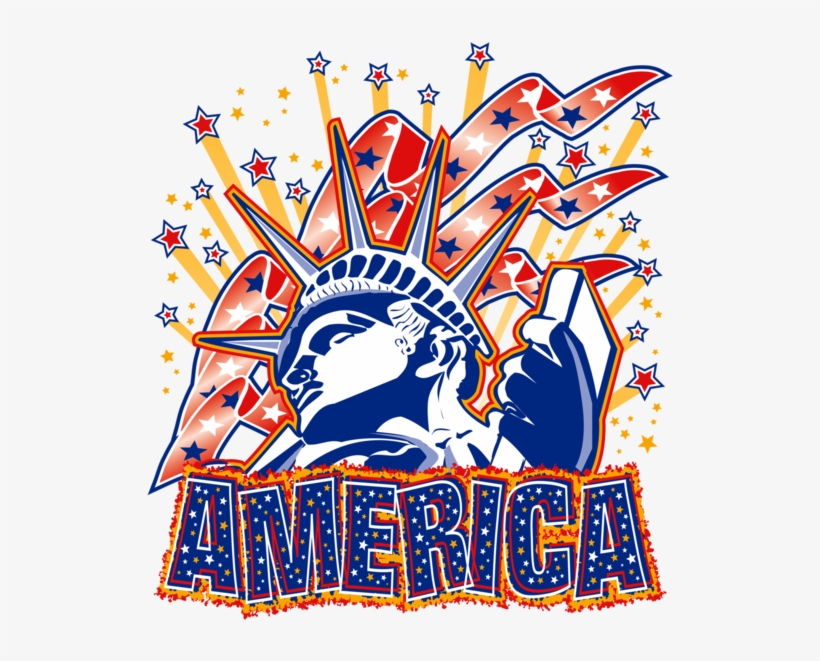 Statue Of Liberty With Fireworks T-shirt, Ap80002, transparent png #8817493