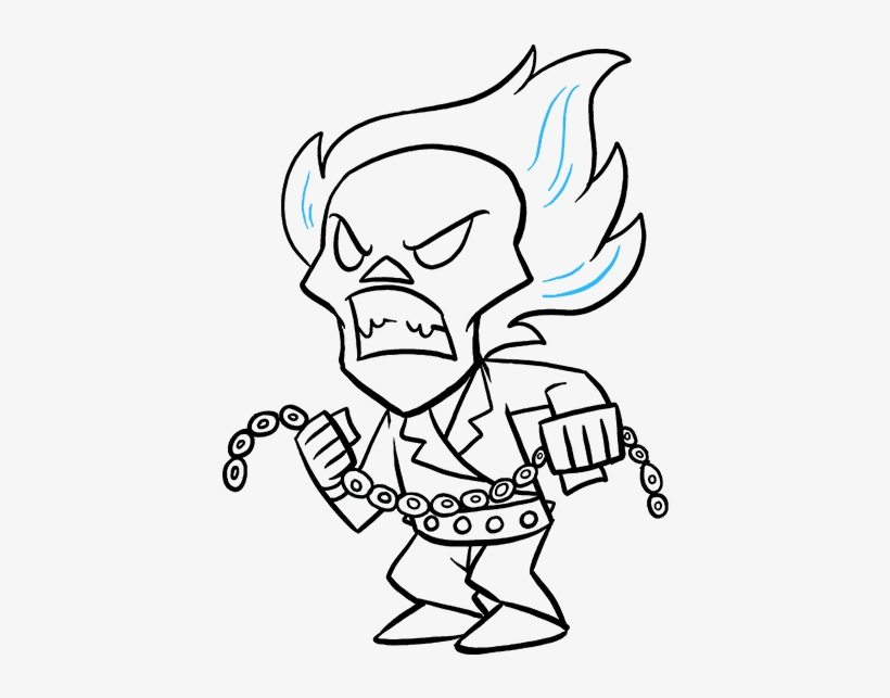 How To Draw Ghost Rider - Ghost Rider Drawing - Free Transparent PNG  Download - PNGkey