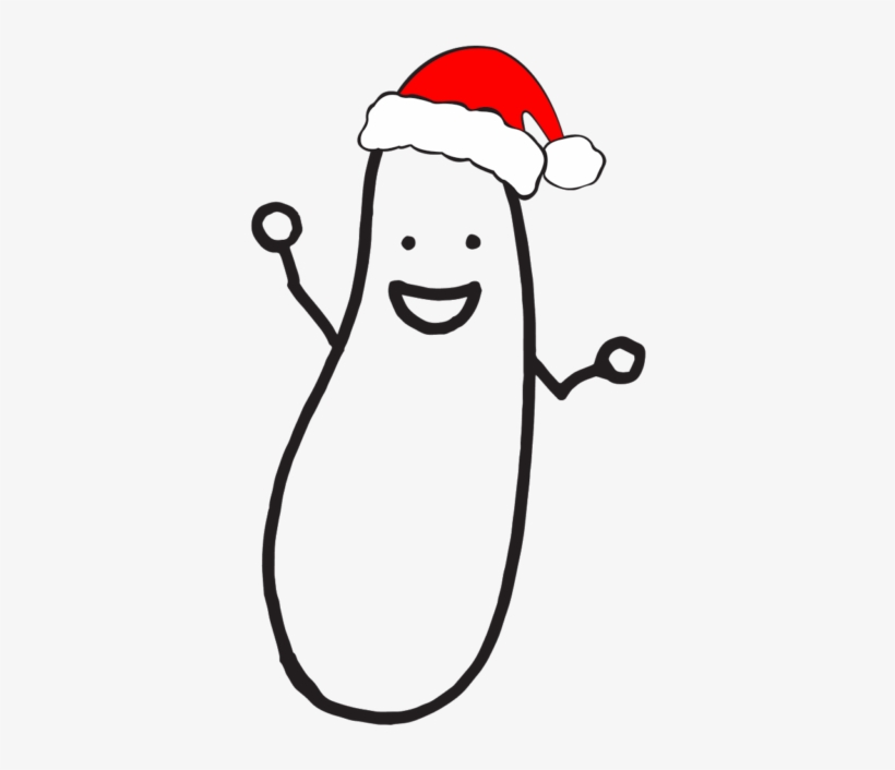 Image Of Our Pickle Logo With A Santa Hat On - Cartoon, transparent png #8819211